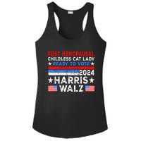 Postmenopausal Childless Cat Lady Ready To Vote Harris Walz Ladies PosiCharge Competitor Racerback Tank