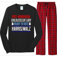 Postmenopausal Childless Cat Lady Ready To Vote Kamala Long Sleeve Pajama Set