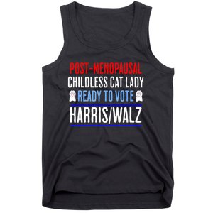 Postmenopausal Childless Cat Lady Ready To Vote Kamala Tank Top