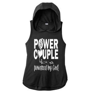 Power Couple Christian Couples Matching Valentines Day Ladies PosiCharge Tri-Blend Wicking Draft Hoodie Tank