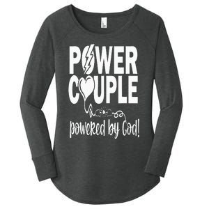 Power Couple Christian Couples Matching Valentines Day Women's Perfect Tri Tunic Long Sleeve Shirt