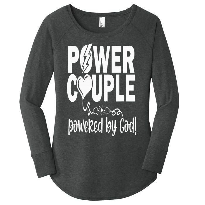 Power Couple Christian Couples Matching Valentines Day Women's Perfect Tri Tunic Long Sleeve Shirt