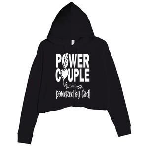 Power Couple Christian Couples Matching Valentines Day Crop Fleece Hoodie