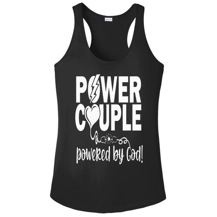 Power Couple Christian Couples Matching Valentines Day Ladies PosiCharge Competitor Racerback Tank