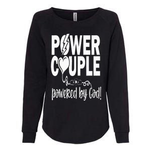 Power Couple Christian Couples Matching Valentines Day Womens California Wash Sweatshirt