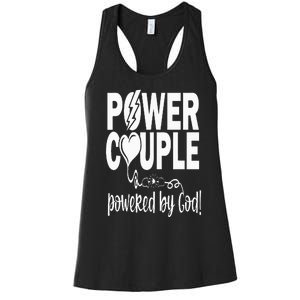 Power Couple Christian Couples Matching Valentines Day Women's Racerback Tank