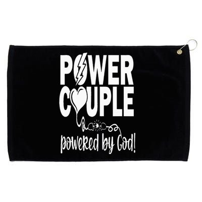 Power Couple Christian Couples Matching Valentines Day Grommeted Golf Towel