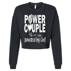 Power Couple Christian Couples Matching Valentines Day Cropped Pullover Crew