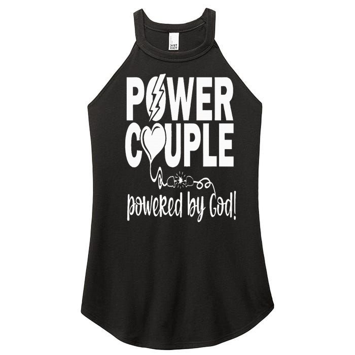 Power Couple Christian Couples Matching Valentines Day Women's Perfect Tri Rocker Tank