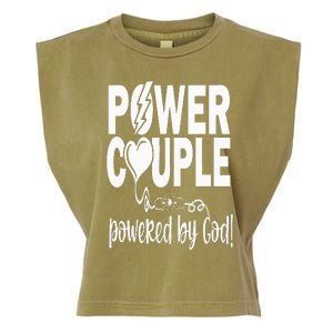 Power Couple Christian Couples Matching Valentines Day Garment-Dyed Women's Muscle Tee