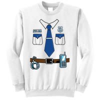 Police Costume Cop Uniform Officer Halloween Sweatshirt