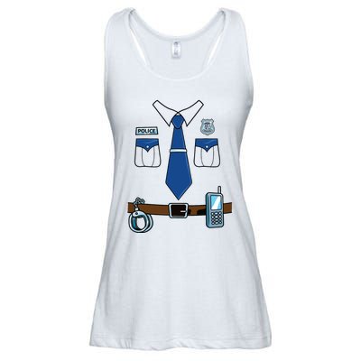 Police Costume Cop Uniform Officer Halloween Ladies Essential Flowy Tank