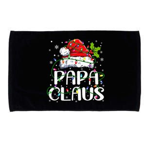 Papa Claus Christmas Lights Pajama Family Matching Microfiber Hand Towel