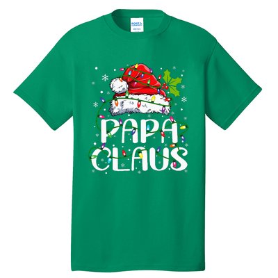 Papa Claus Christmas Lights Pajama Family Matching Tall T-Shirt