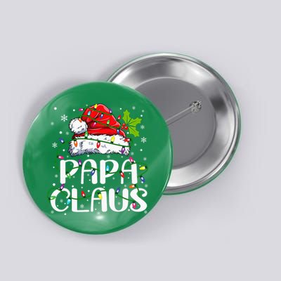 Papa Claus Christmas Lights Pajama Family Matching Button