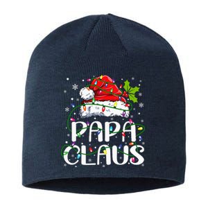 Papa Claus Christmas Lights Pajama Family Matching Sustainable Beanie