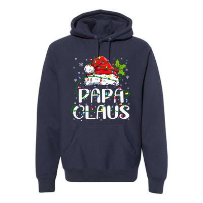 Papa Claus Christmas Lights Pajama Family Matching Premium Hoodie