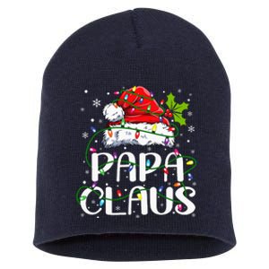 Papa Claus Christmas Lights Pajama Family Matching Short Acrylic Beanie