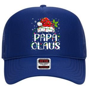 Papa Claus Christmas Lights Pajama Family Matching High Crown Mesh Back Trucker Hat