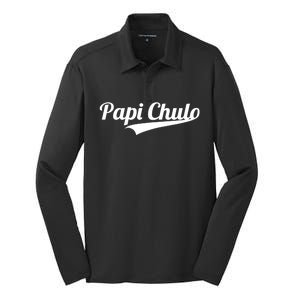 Papi Chulo Cool Daddy Fathers Day Gift Best Papa Gift Silk Touch Performance Long Sleeve Polo