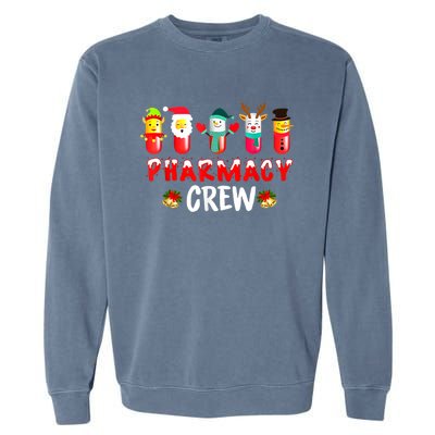 Pharmacy Crew Christmas Snow Reindeer Santa Claus Gift Garment-Dyed Sweatshirt