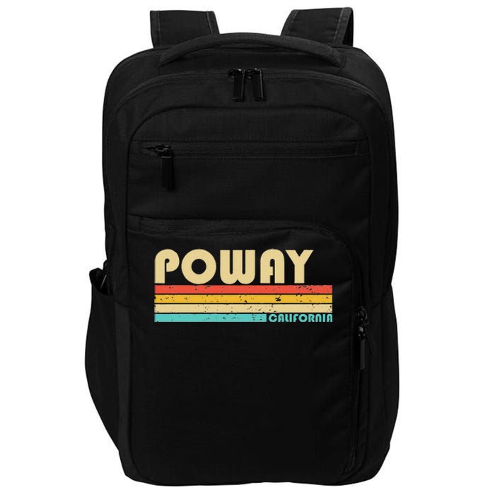 Poway Ca California Funny City Home Roots Retro 70s 80s Impact Tech Backpack