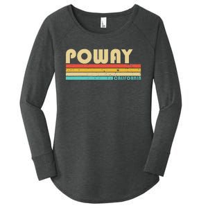 Poway Ca California Funny City Home Roots Retro 70s 80s Women's Perfect Tri Tunic Long Sleeve Shirt