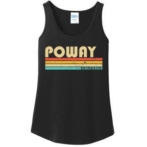 Poway Ca California Funny City Home Roots Retro 70s 80s Ladies Essential Tank