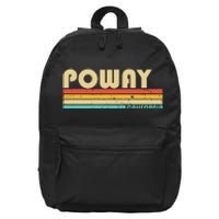 Poway Ca California Funny City Home Roots Retro 70s 80s 16 in Basic Backpack