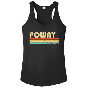 Poway Ca California Funny City Home Roots Retro 70s 80s Ladies PosiCharge Competitor Racerback Tank