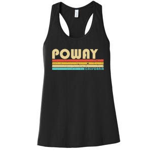 Poway Ca California Funny City Home Roots Retro 70s 80s Women's Racerback Tank