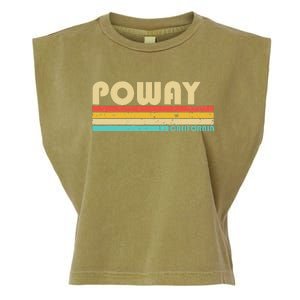 Poway Ca California Funny City Home Roots Retro 70s 80s Garment-Dyed Women's Muscle Tee