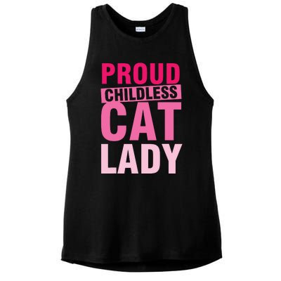 Proud Childless Cat Lady Vintage Design Ladies PosiCharge Tri-Blend Wicking Tank