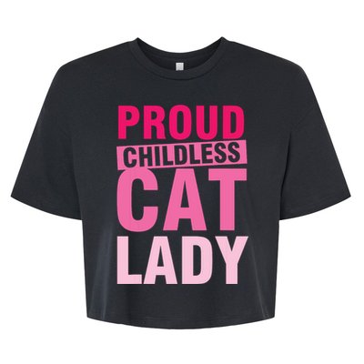 Proud Childless Cat Lady Vintage Design Bella+Canvas Jersey Crop Tee