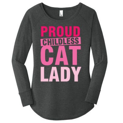 Proud Childless Cat Lady Vintage Design Women's Perfect Tri Tunic Long Sleeve Shirt