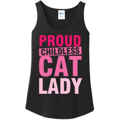 Proud Childless Cat Lady Vintage Design Ladies Essential Tank