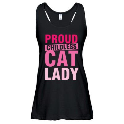 Proud Childless Cat Lady Vintage Design Ladies Essential Flowy Tank