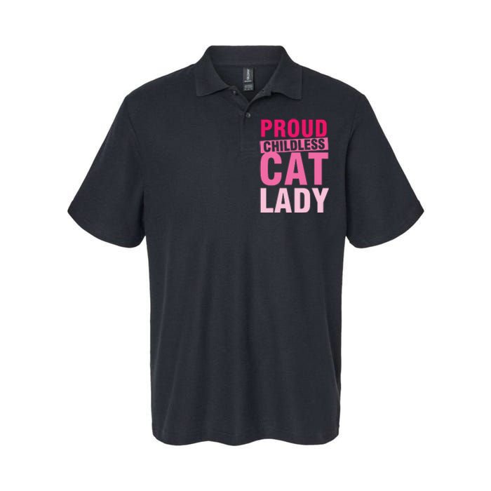 Proud Childless Cat Lady Vintage Design Softstyle Adult Sport Polo