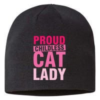 Proud Childless Cat Lady Vintage Design Sustainable Beanie