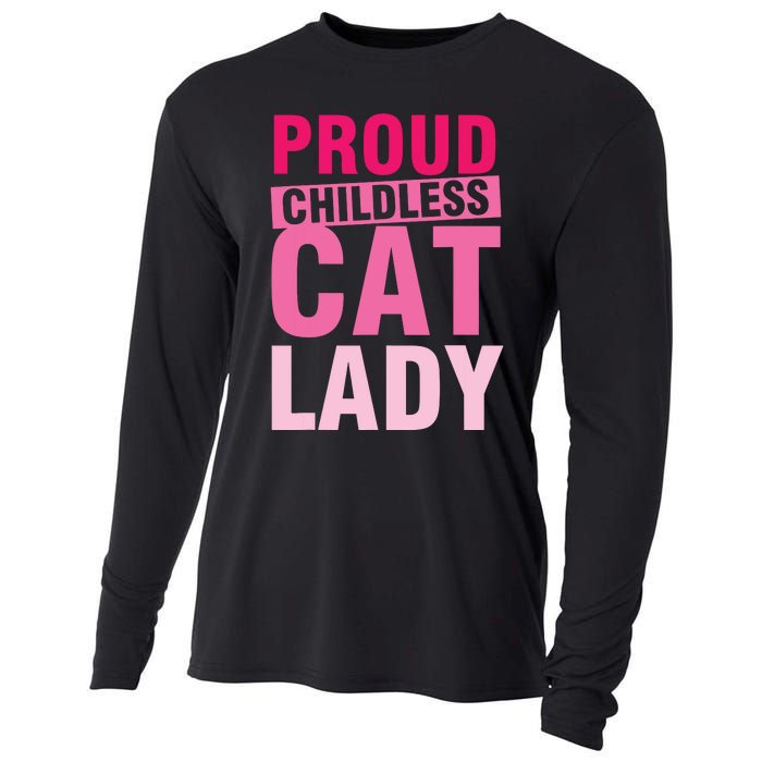 Proud Childless Cat Lady Vintage Design Cooling Performance Long Sleeve Crew