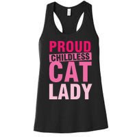 Proud Childless Cat Lady Vintage Design Women's Racerback Tank