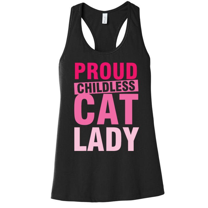 Proud Childless Cat Lady Vintage Design Women's Racerback Tank