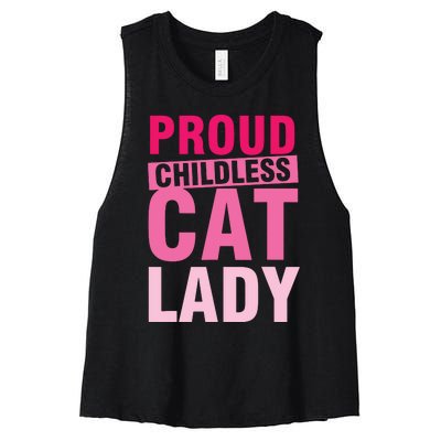 Proud Childless Cat Lady Vintage Design Women's Racerback Cropped Tank