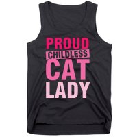 Proud Childless Cat Lady Vintage Design Tank Top