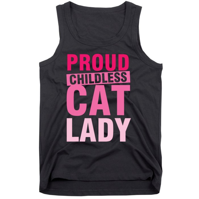 Proud Childless Cat Lady Vintage Design Tank Top