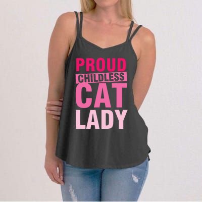 Proud Childless Cat Lady Vintage Design Women's Strappy Tank