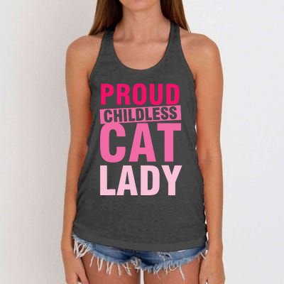 Proud Childless Cat Lady Vintage Design Women's Knotted Racerback Tank