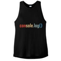 Programming Code Console Log Javascript Debugging Programmer Ladies PosiCharge Tri-Blend Wicking Tank