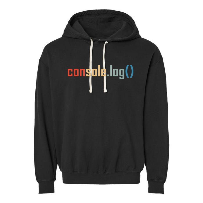 Programming Code Console Log Javascript Debugging Programmer Garment-Dyed Fleece Hoodie