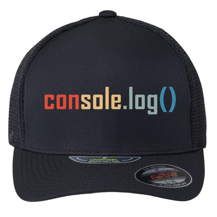 Programming Code Console Log Javascript Debugging Programmer Flexfit Unipanel Trucker Cap